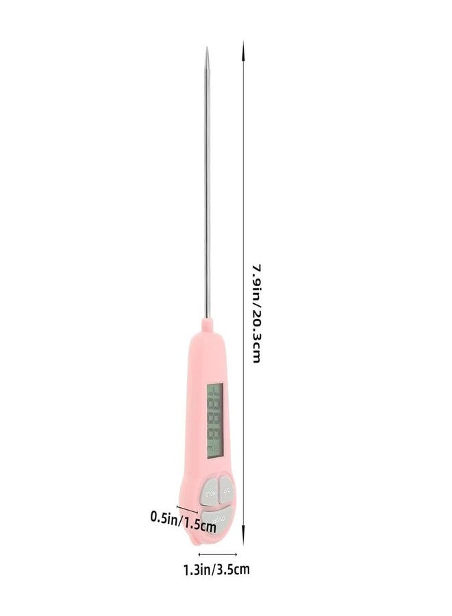 VOSCHOIX Digital Meat Thermometer, Instant Read Food Thermometer Long Probe for Meat Cooking Food Frying BBQ Kitchen Roast Turkey Pink - Image 2